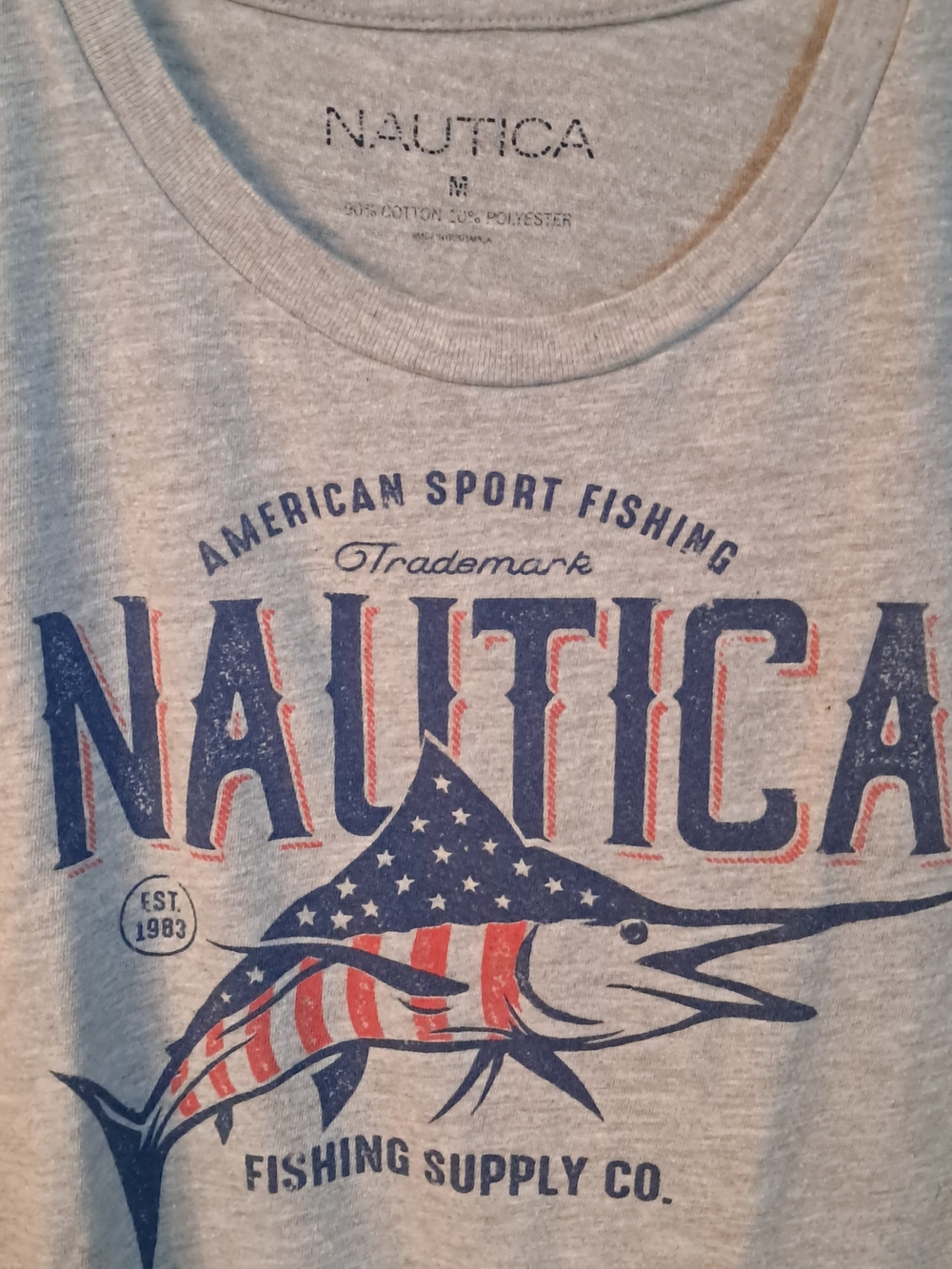 Nautica Men's Grey Graphic Swim Tee - American Sport Fishing